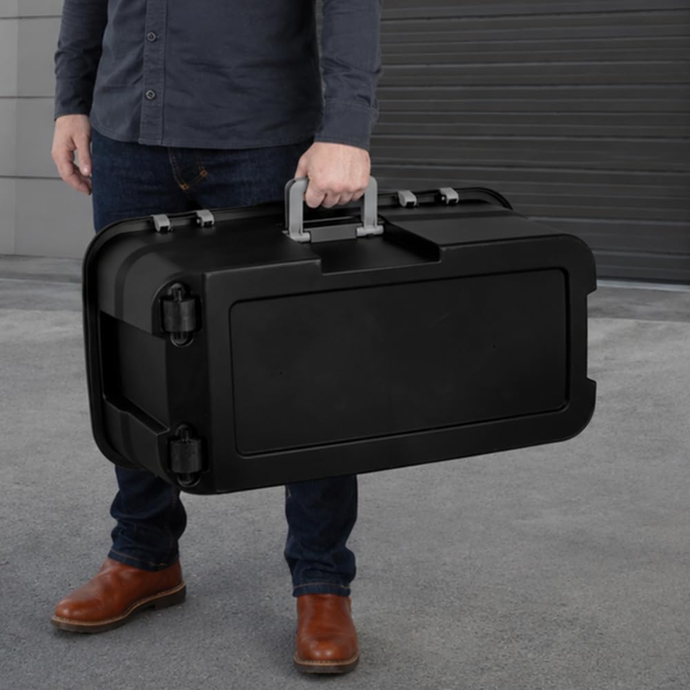 Black 22 Gallon Plastic Storage Trunk with Wheels U38449