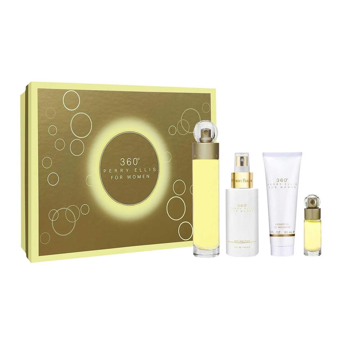 3.4oz EDT Spray 4oz Body Mist Spray 3oz Shower Gel 0.25oz EDT Spray 4 Pc Gift Set Y330649