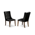 Black Faux Leather Button Tufted Dining Chairs, Set of 2 W759181