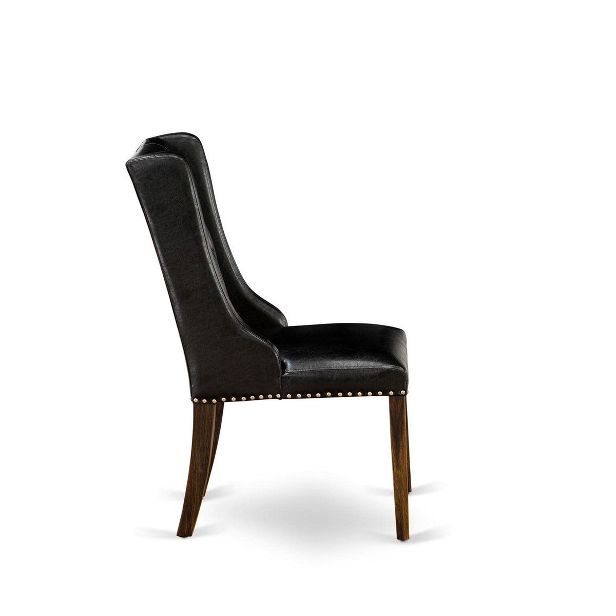 Black Faux Leather Button Tufted Dining Chairs, Set of 2 W759181