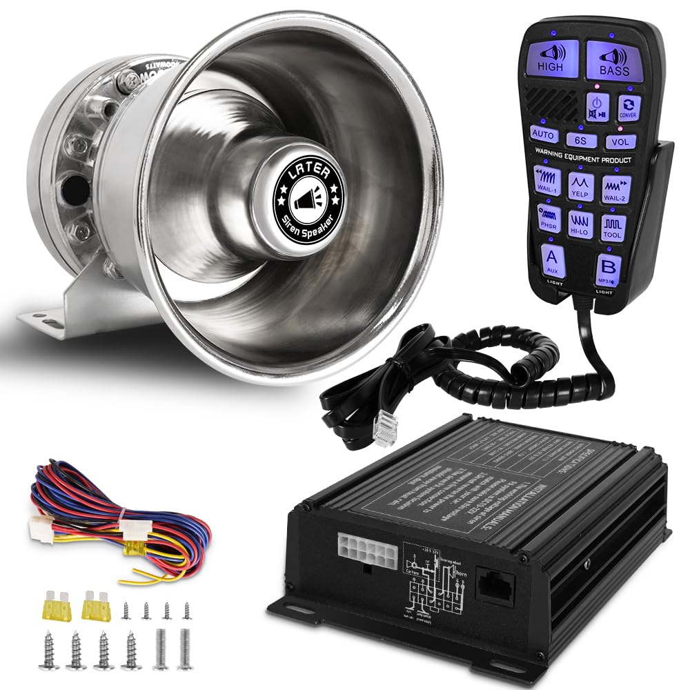 250W Multi-Tones Slim PA Siren Speaker with Handheld Controller & Mic X401