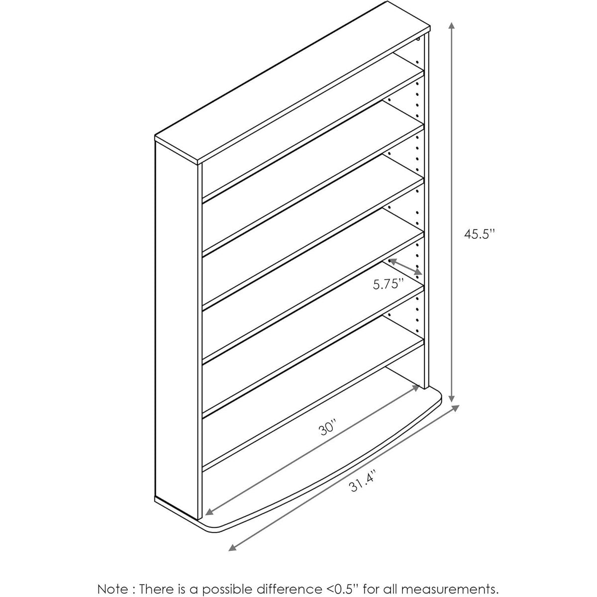 6 Tier Adjustable Multimedia Storage Tower D9038
