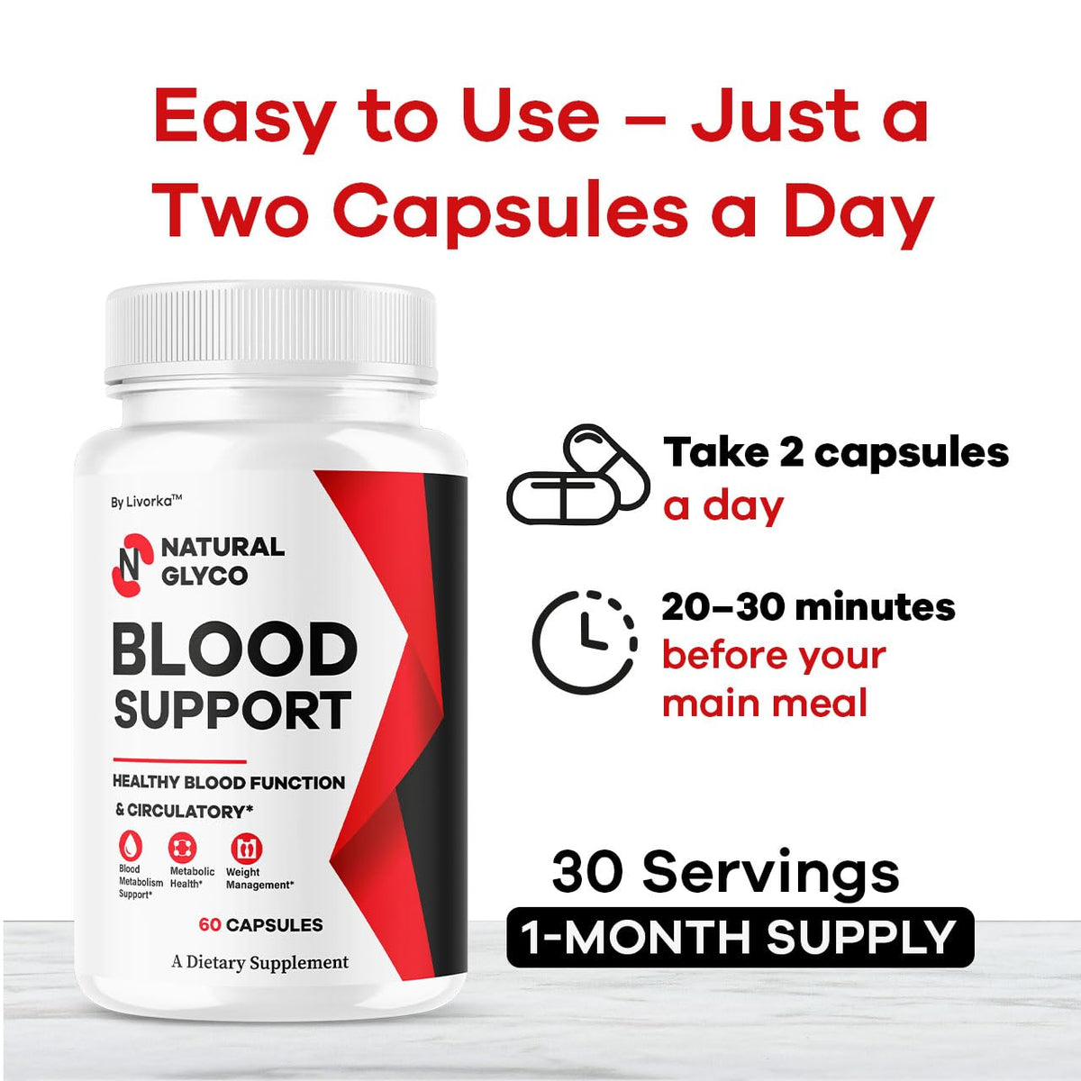 Natural Glycogen Supplement Capsules 180 Capsules H36615
