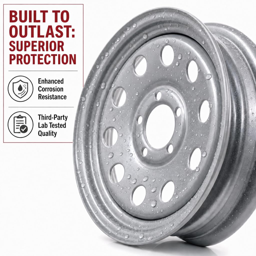 15 Inch 5 Lug Silver Trailer Wheel R644
