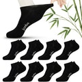 8 Pairs Bamboo Viscose Diabetic Ankle Socks Black Size 6-9 H724365
