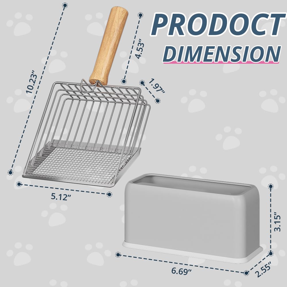 Metal Litter Scoop with Beech Wood Grip C7579