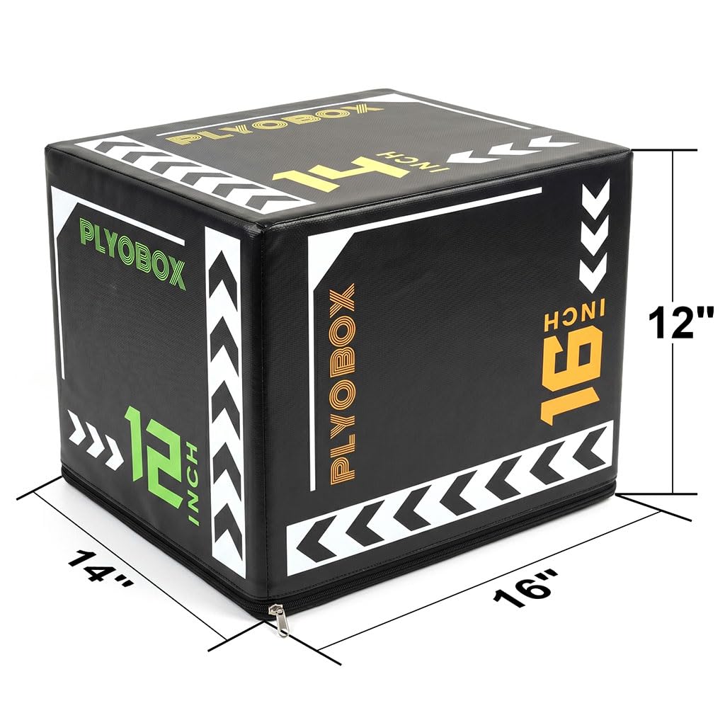 14 Inch Foam Plyo Box, 3-in-1 Jump Platform with Non-Slip Cover E59424