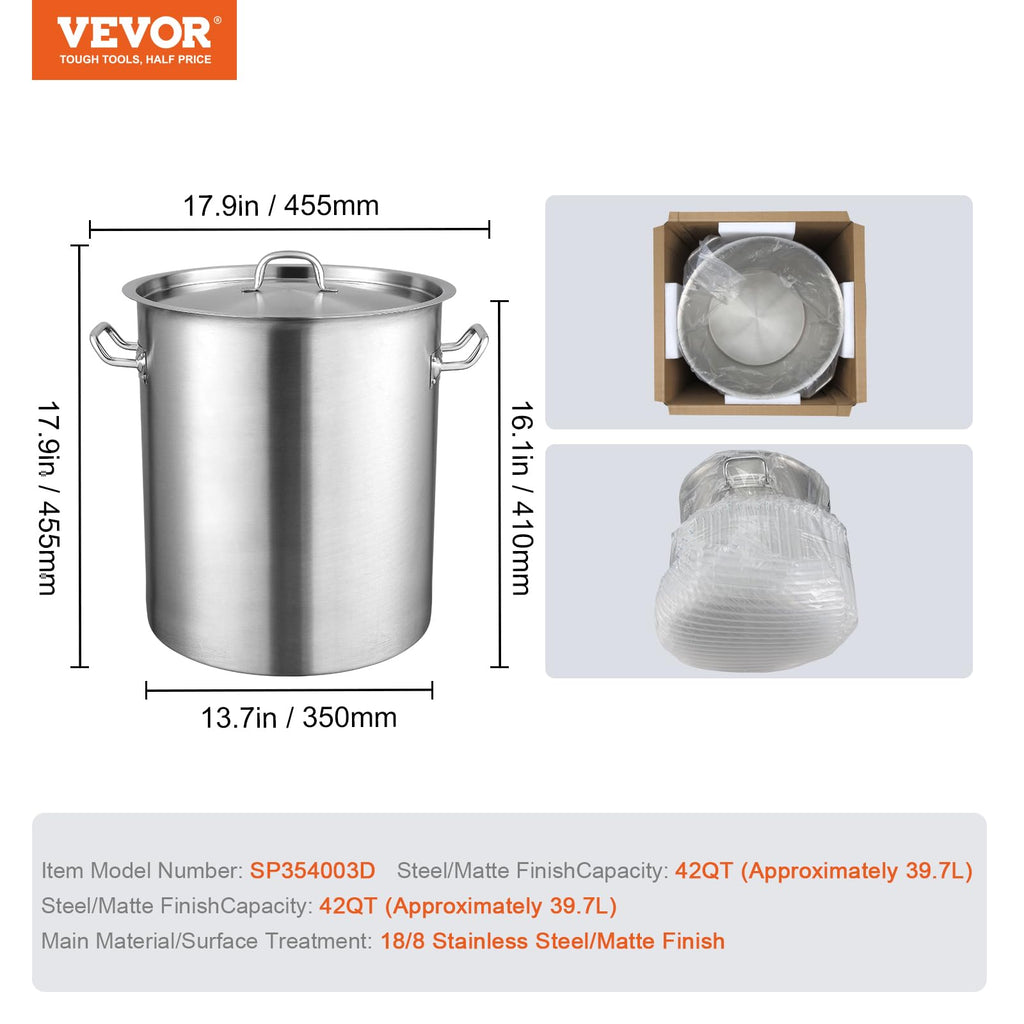 18/8 Stainless Steel 42QT Stockpot M745801