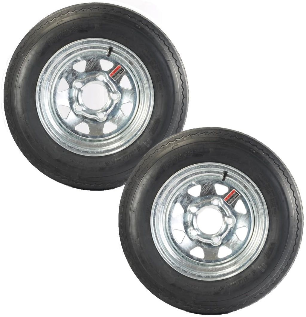 2-Pack Trailer Tire Rim Assembly 5.30-12 12 Inch Galvanized LRC D891