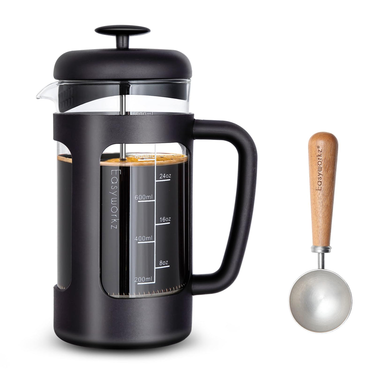 34 oz French Press Coffee Tea Maker with 10g Measuring Spoon M49102