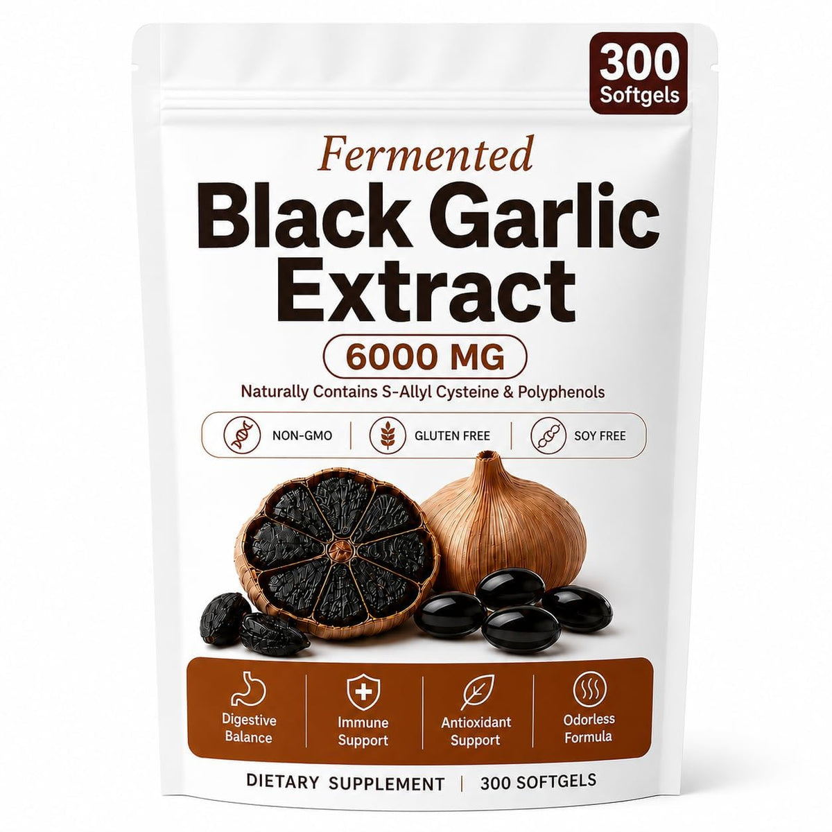 Black Garlic Extract Capsules 300 Softgels Z961589