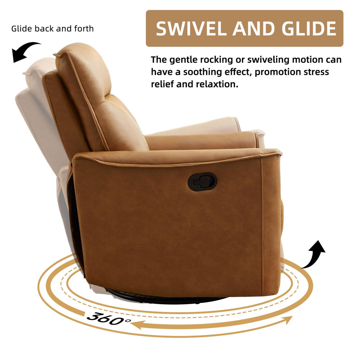 Brown Leathaire Swivel Rocker Recliner X964297