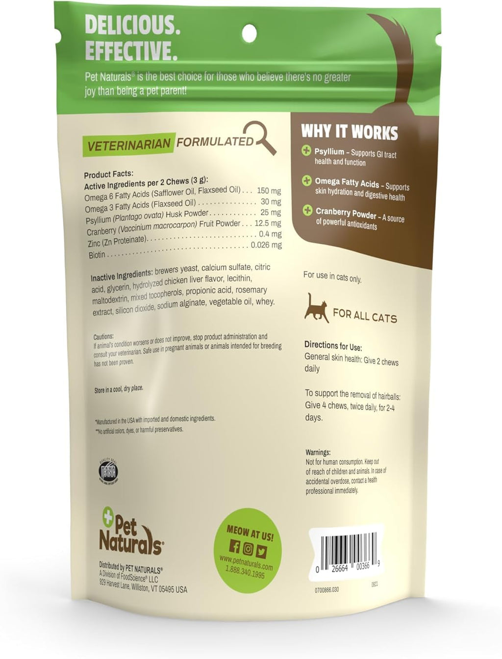 Chicken Liver Hairball Relief Soft Chews for Cats 30 Count P106423