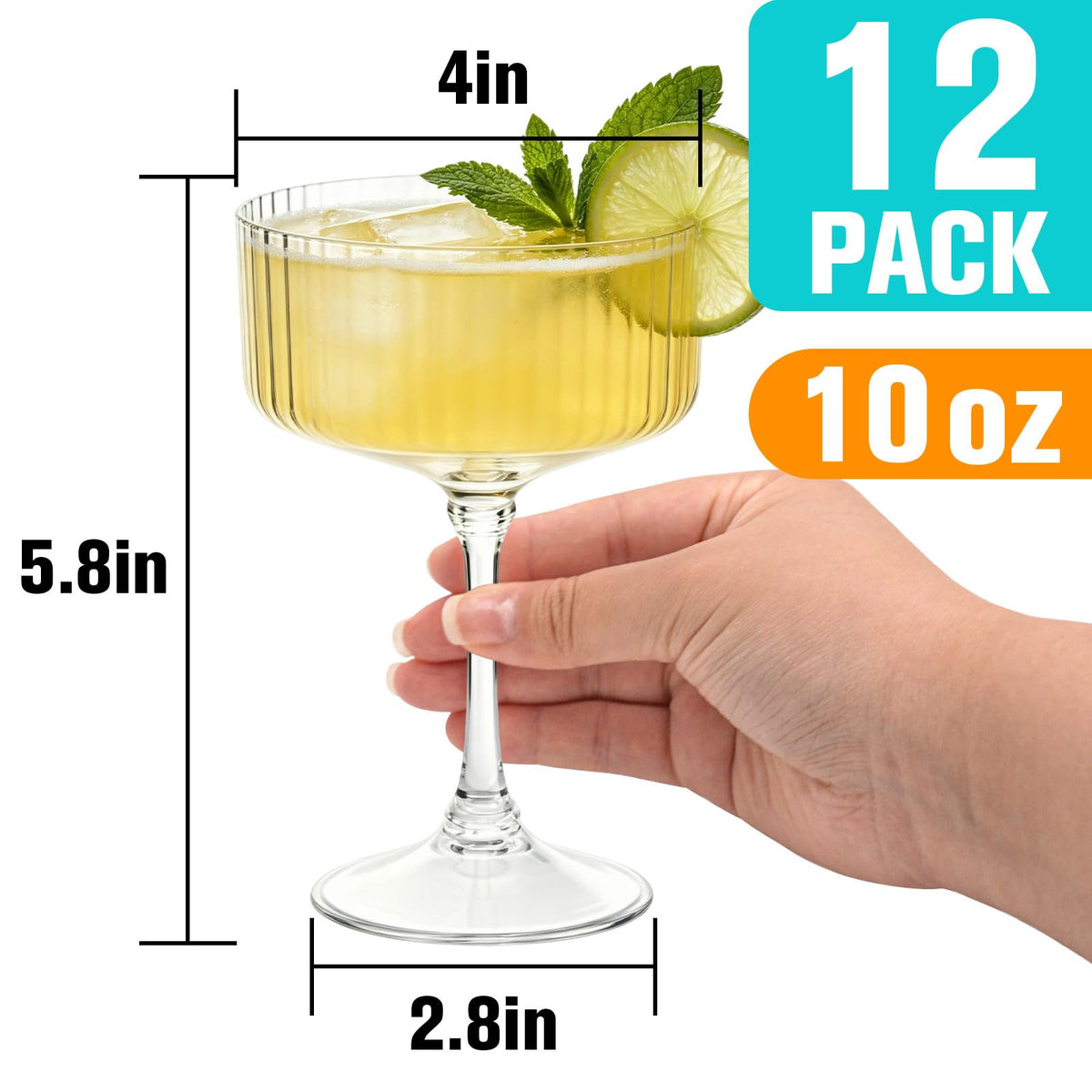 12 Pcs 10oz Plastic Martini Glasses A87711