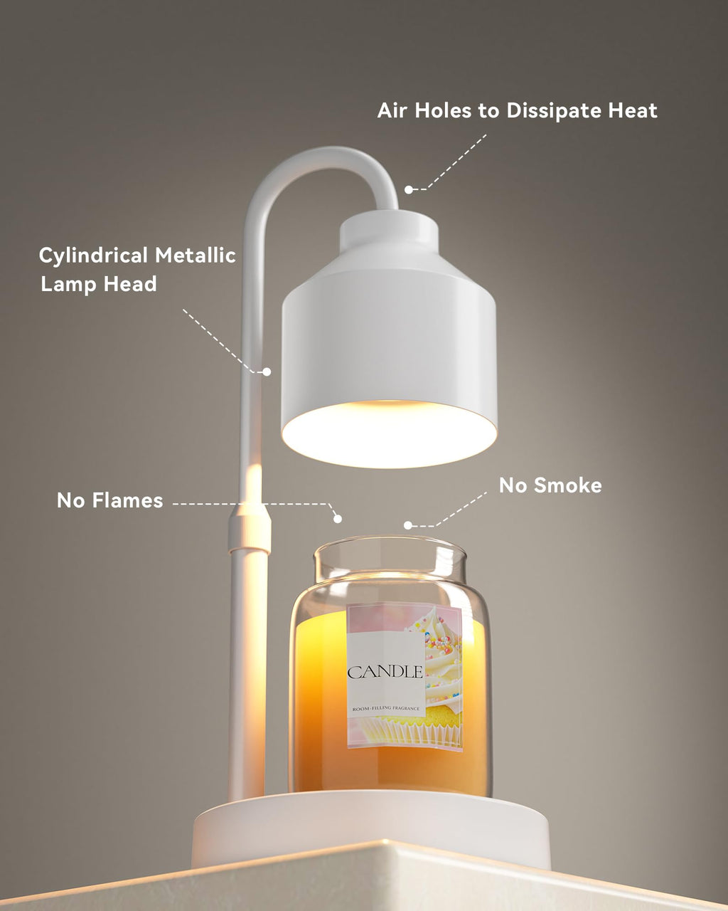 White Candle Warmer Lamp with Timer F471