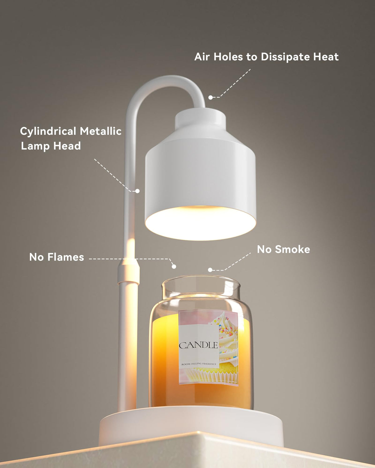 White Candle Warmer Lamp with Timer F471