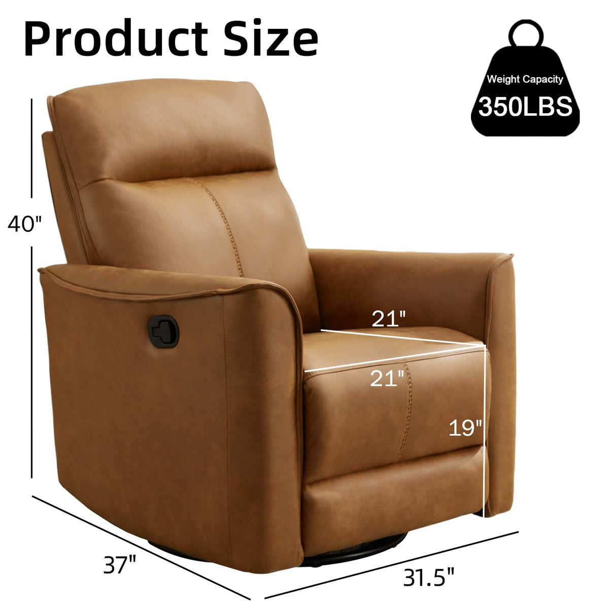 Brown Leathaire Swivel Rocker Recliner X964297