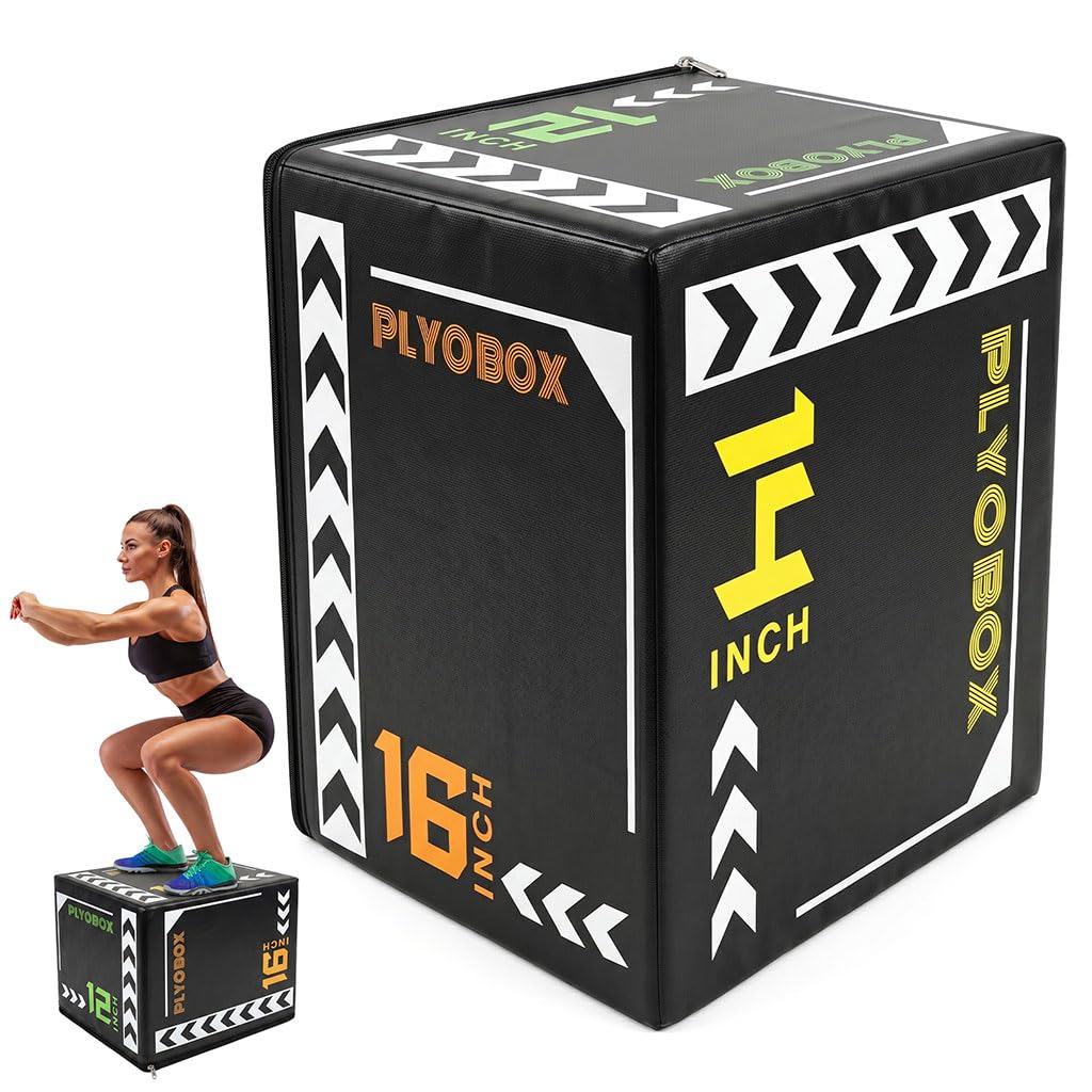 14 Inch Foam Plyo Box, 3-in-1 Jump Platform with Non-Slip Cover E59424