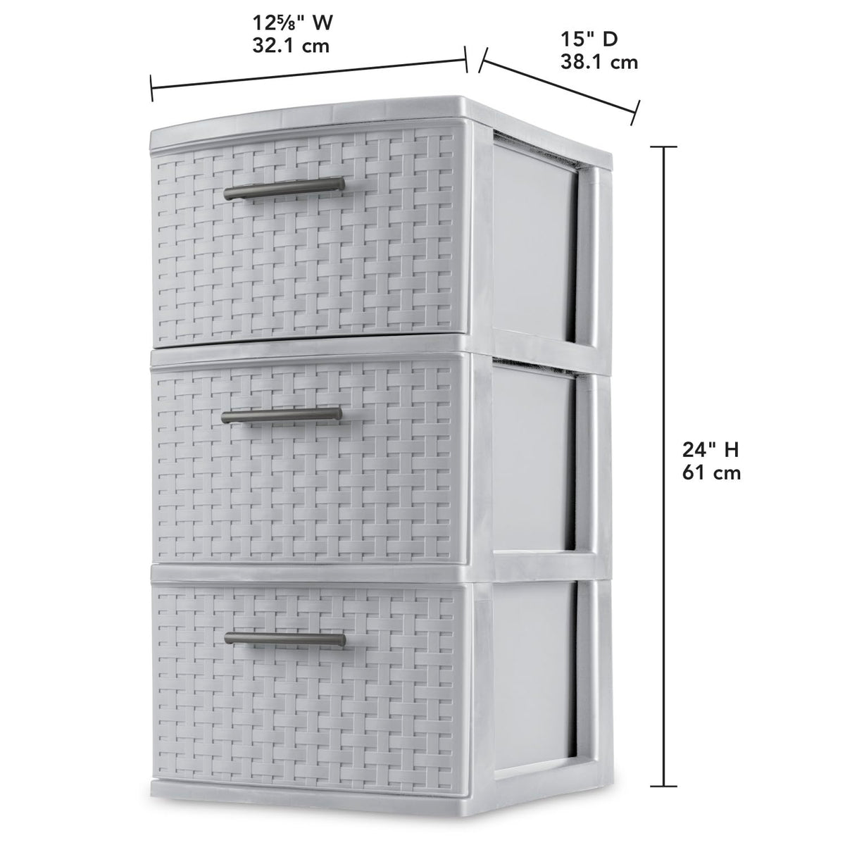 3 Drawer Plastic Storage Organizer, 2 Pack B970010