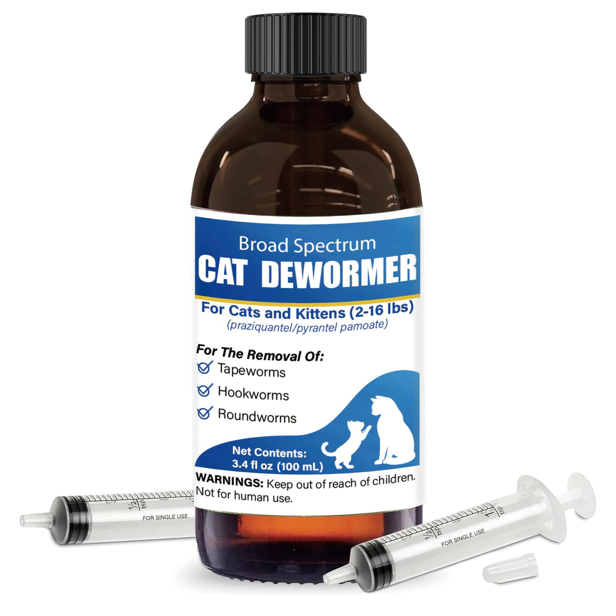 Cat Dewormer Liquid 100 mL with Oral Syringe D109