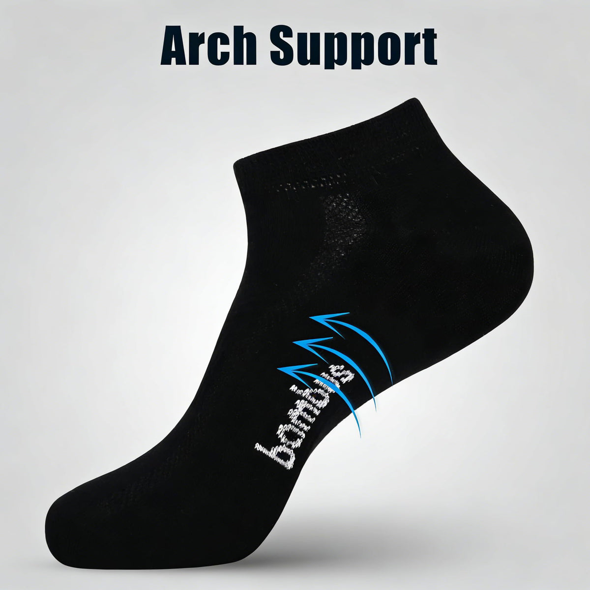 8 Pairs Bamboo Viscose Diabetic Ankle Socks Black Size 6-9 H724365