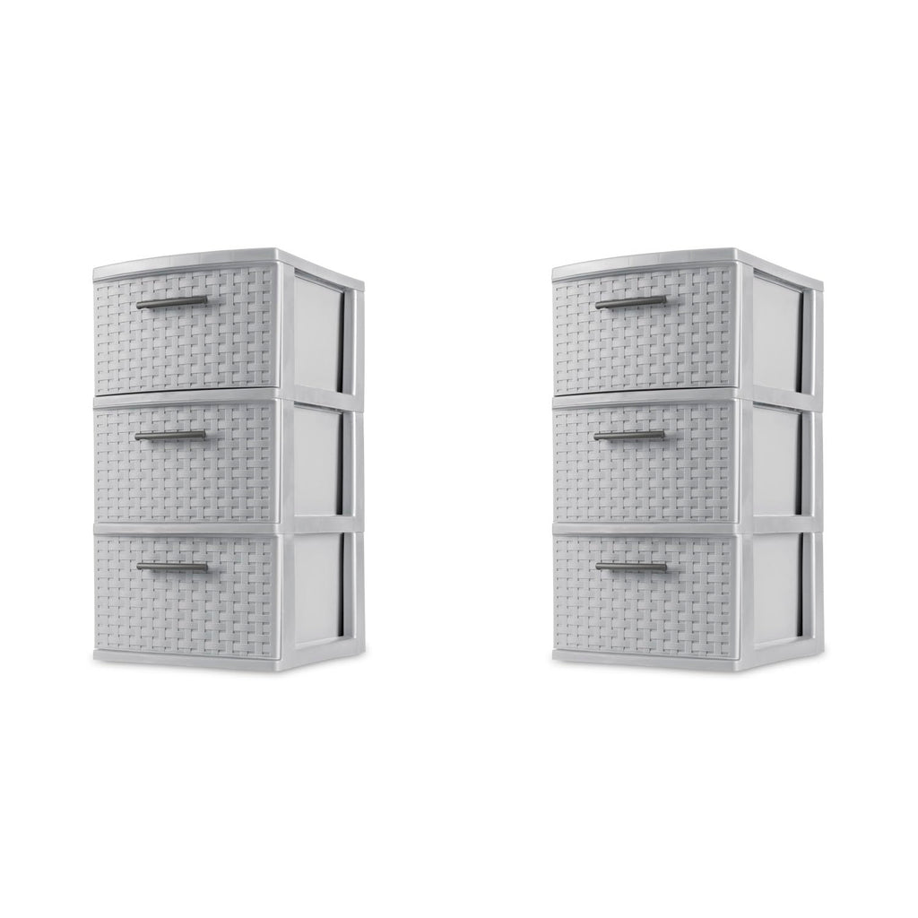3 Drawer Plastic Storage Organizer, 2 Pack B970010