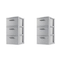 3 Drawer Plastic Storage Organizer, 2 Pack B970010