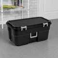 Black 22 Gallon Plastic Storage Trunk with Wheels U38449