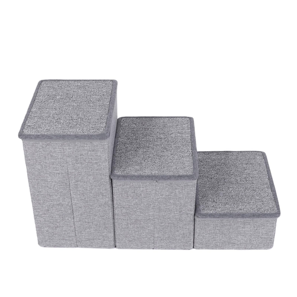 Foldable 3 Step Dog Stairs with Storage W36078