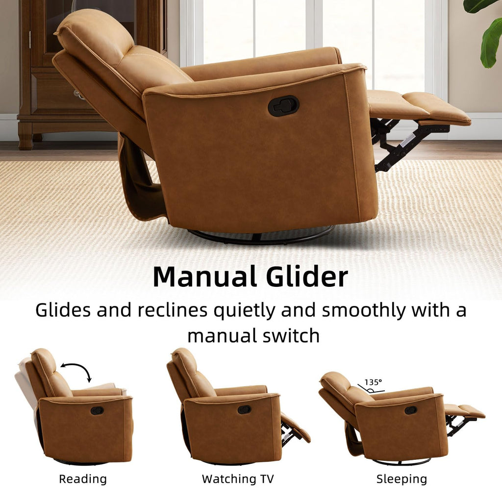Brown Leathaire Swivel Rocker Recliner X964297