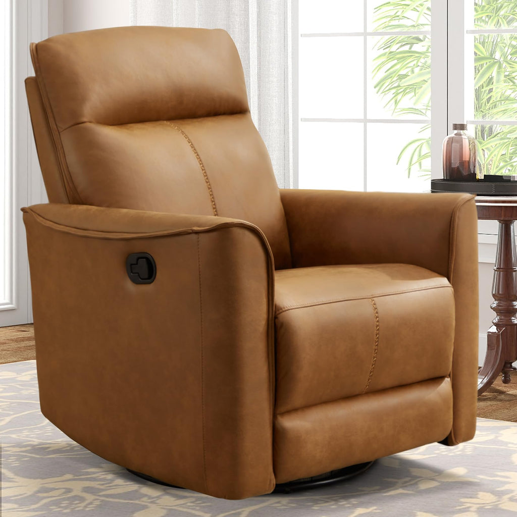 Brown Leathaire Swivel Rocker Recliner X964297