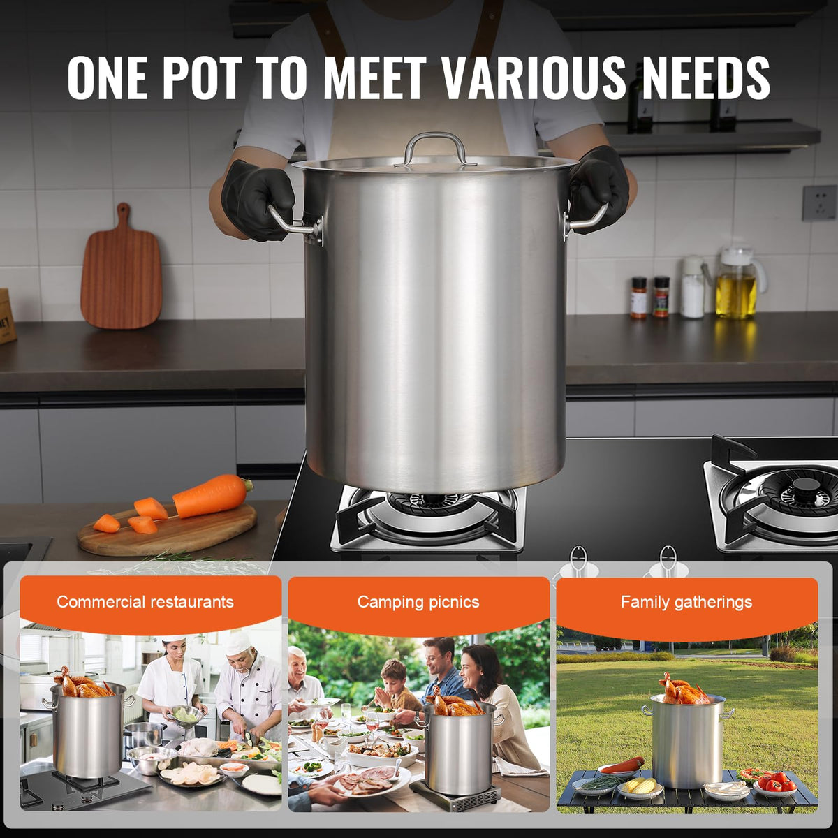 18/8 Stainless Steel 42QT Stockpot M745801
