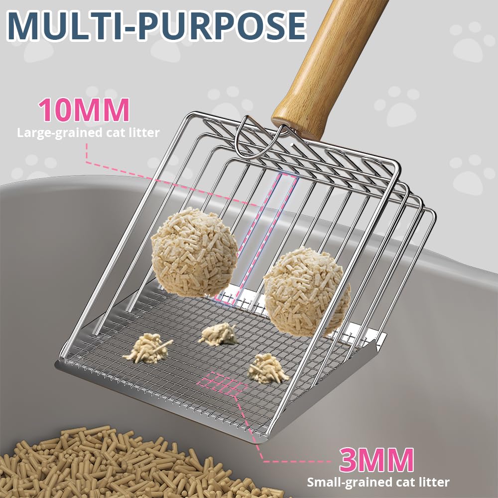 Metal Litter Scoop with Beech Wood Grip C7579