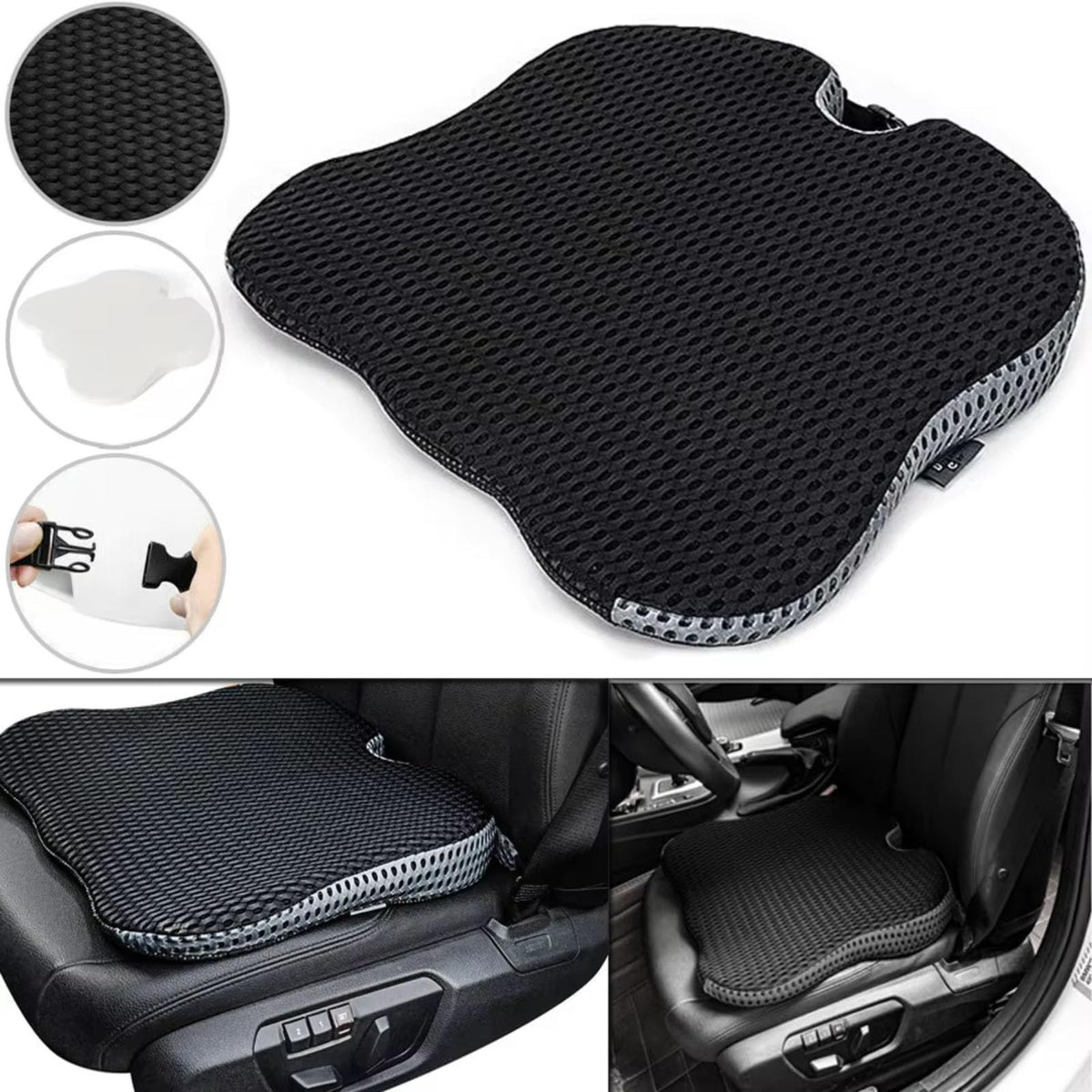 Black Memory Foam Car Seat Booster Cushion Y2720