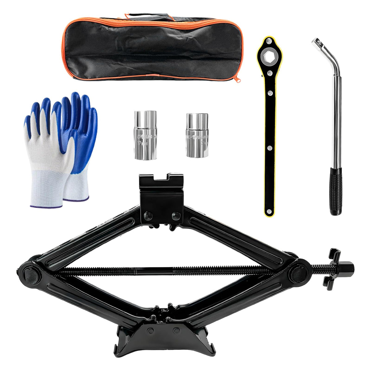 2 Ton Portable Scissor Jack with Lug Wrench G7278