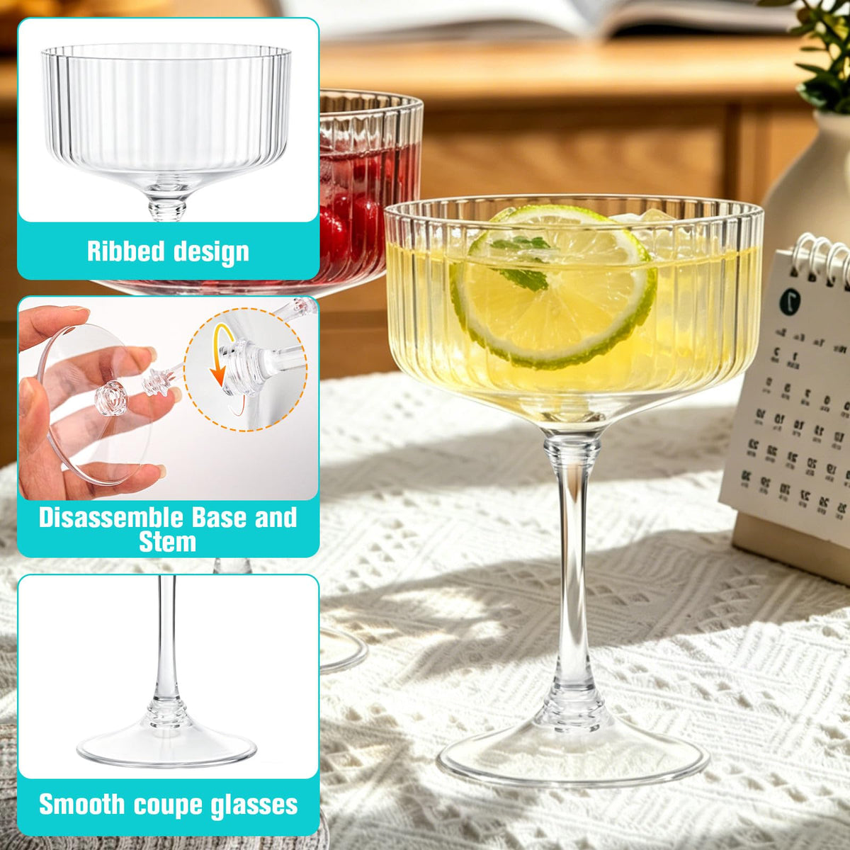 12 Pcs 10oz Plastic Martini Glasses A87711