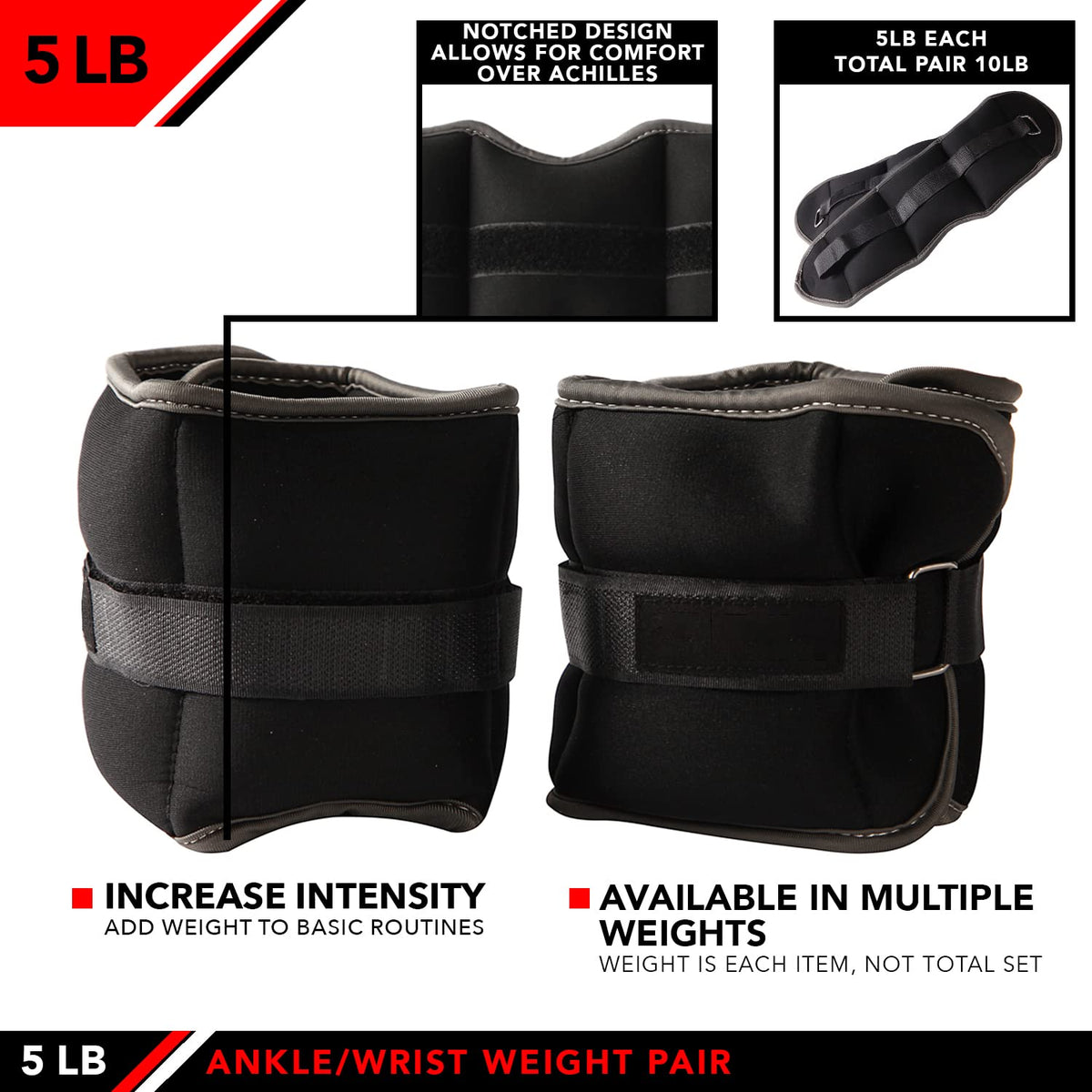 Ankle Weights Pair Set of 2 Adjustable Straps N40431
