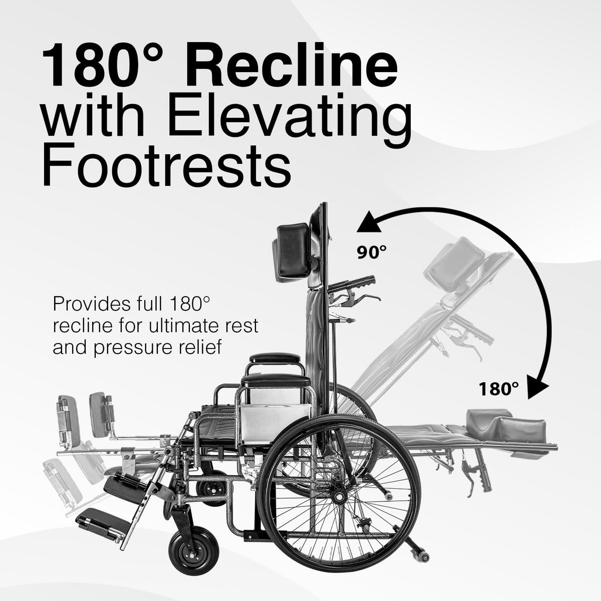 28" Wide Seat Bariatric Reclining Manual Wheelchair with Elevating Leg Rests V7994