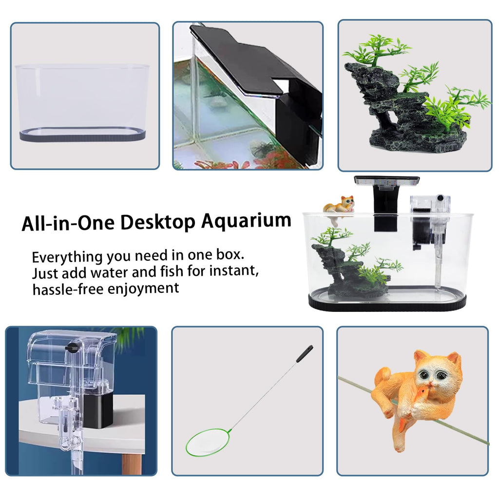 2 Gallon Fish Tank Kit with Filter and Light W634358