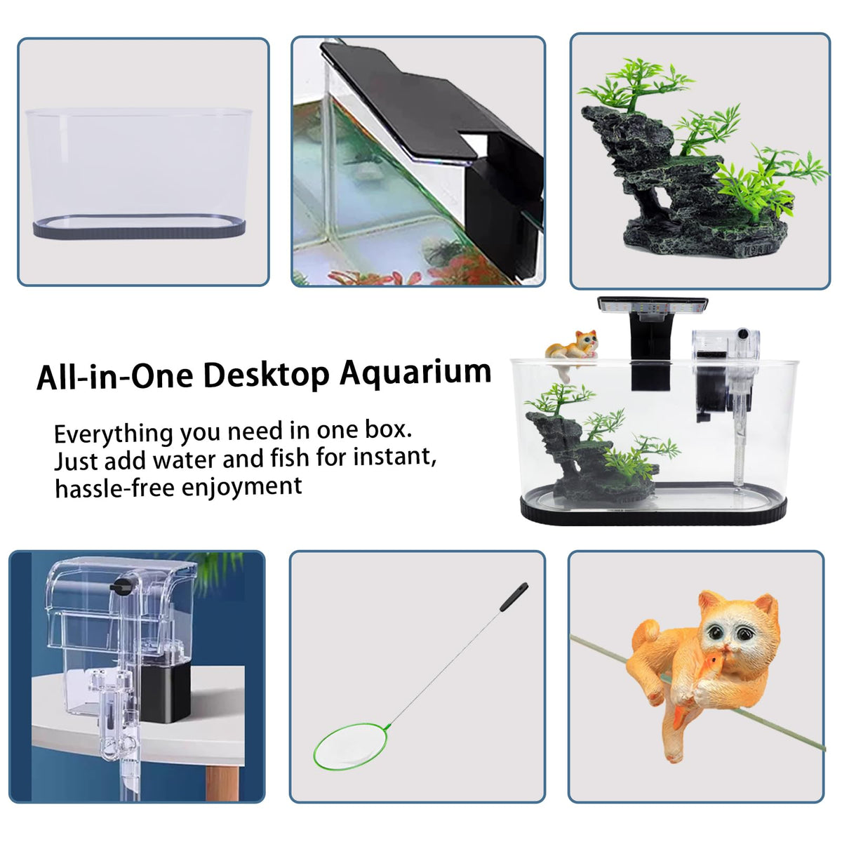 2 Gallon Fish Tank Kit with Filter and Light W634358