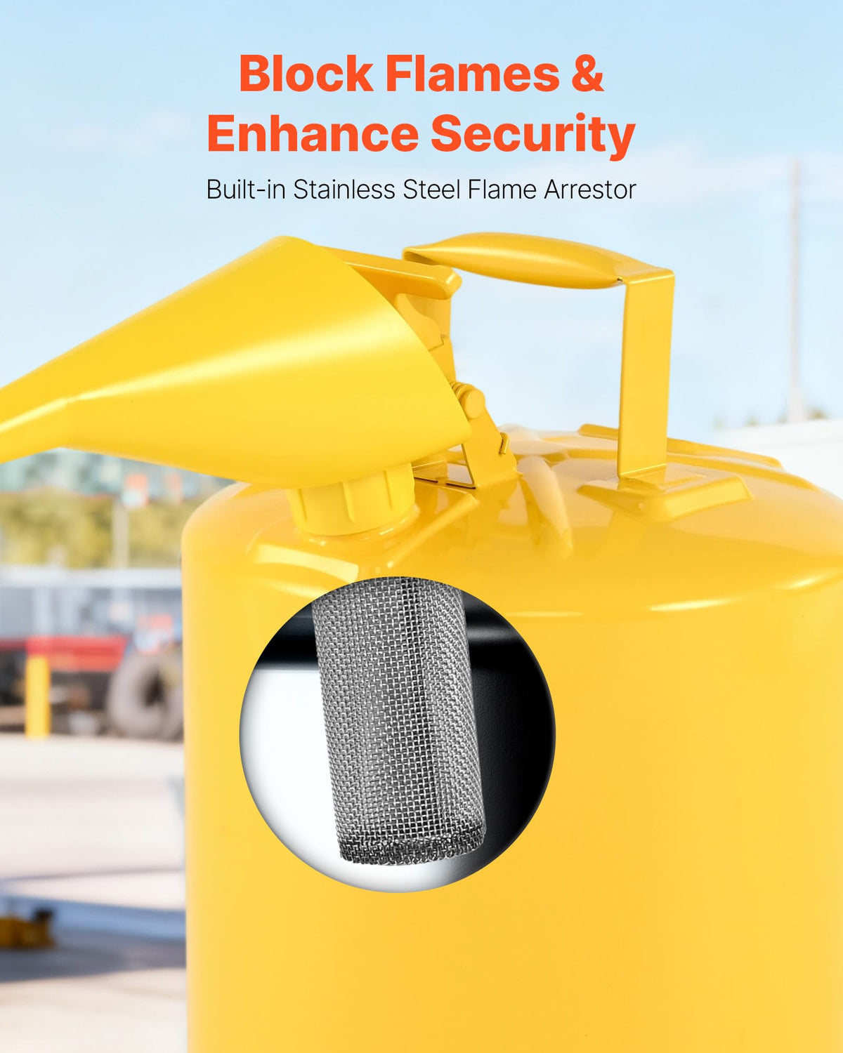 5 Gallon Type I Yellow Metal Container with Flame Arrester N198072