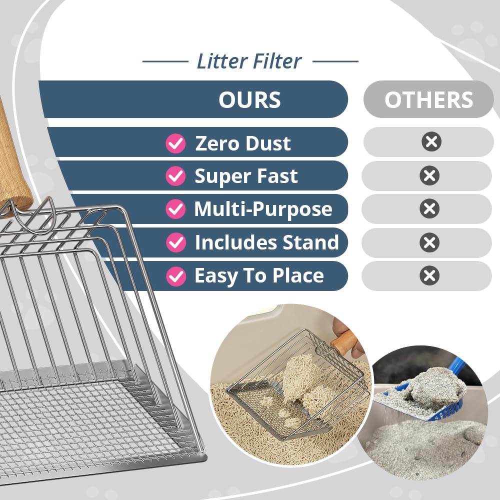 Metal Litter Scoop with Beech Wood Grip C7579