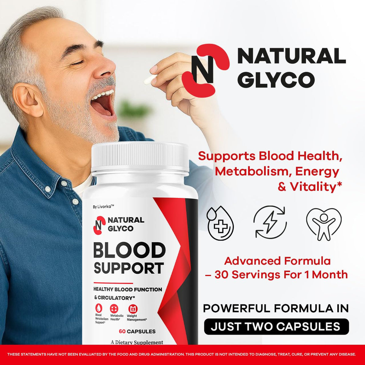 Natural Glycogen Supplement Capsules 180 Capsules H36615