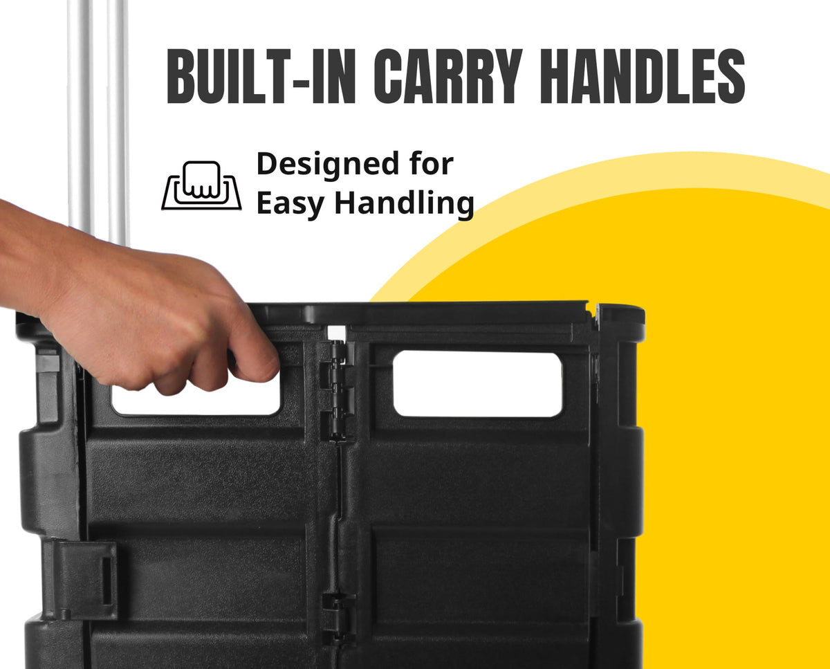 Black Collapsible Rolling Folding Dolly Cart Y857