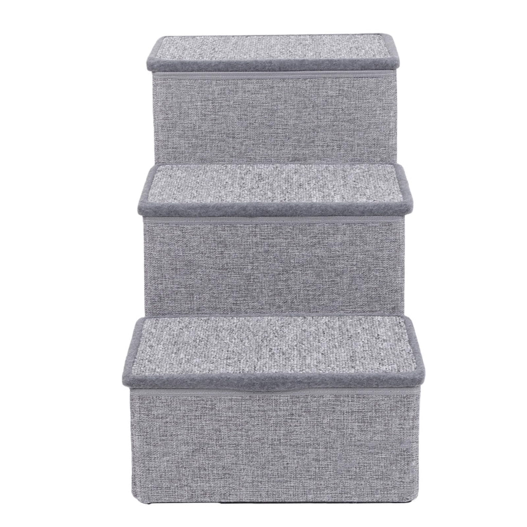 Foldable 3 Step Dog Stairs with Storage W36078