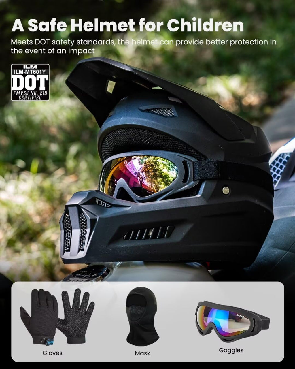 Kids Youth Full Face Dirt Bike Helmet O85232