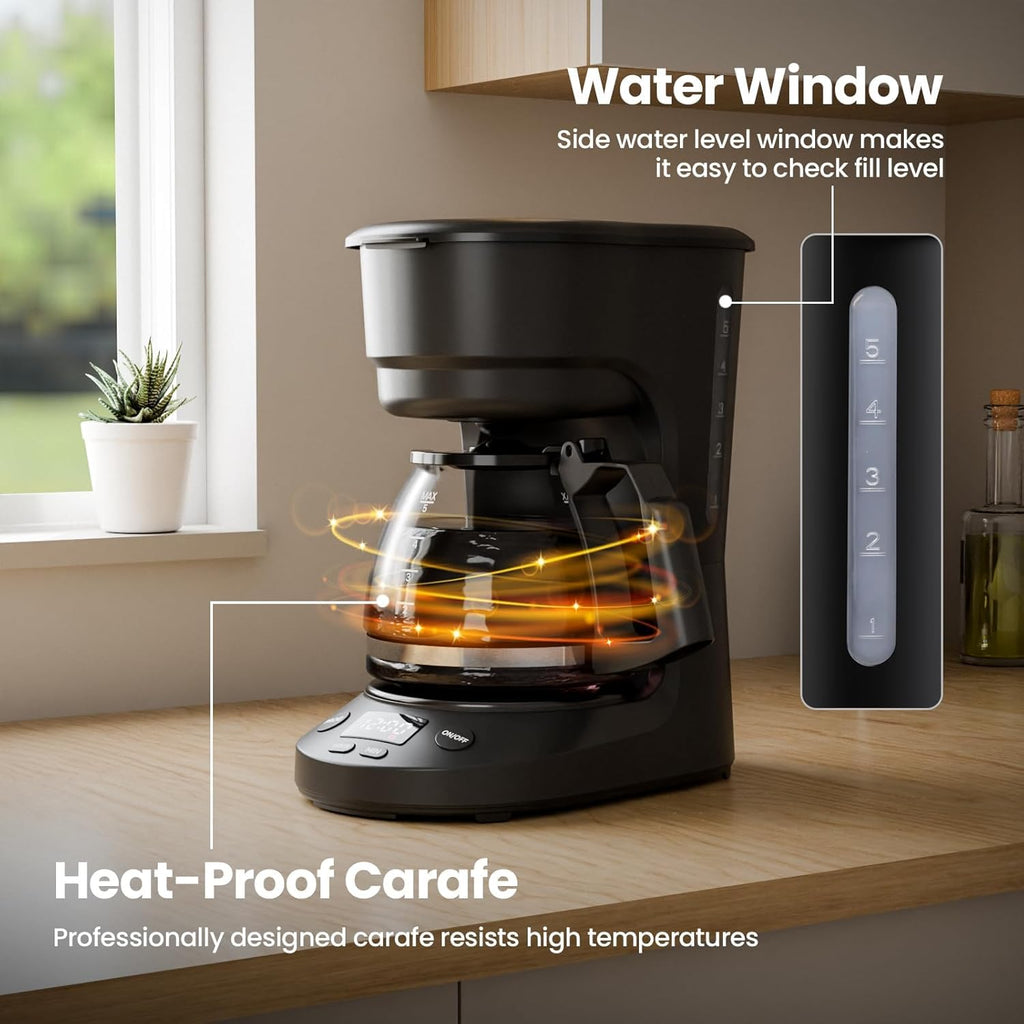 5 Cup Drip Coffee Maker with Timer K6411