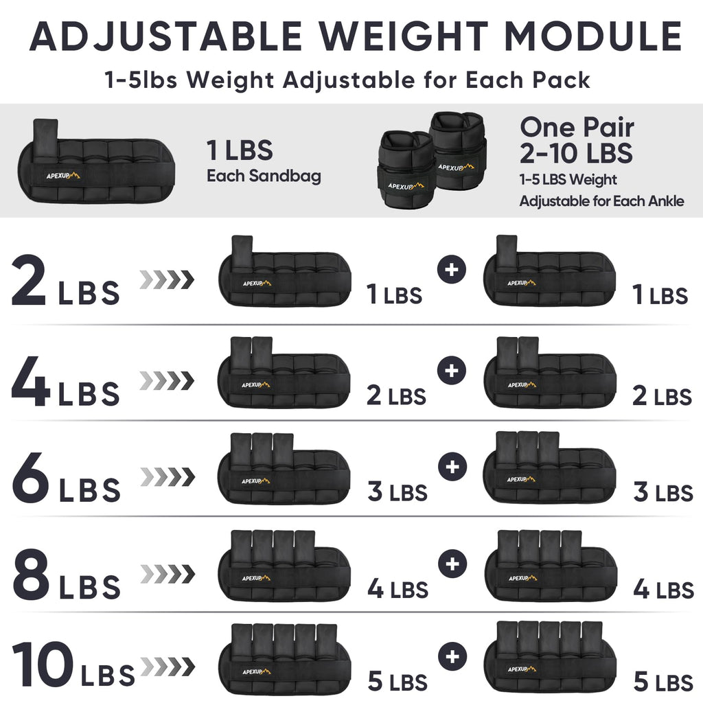 10lbs/pair Adjustable Ankle Weights with Lifting Straps A71112