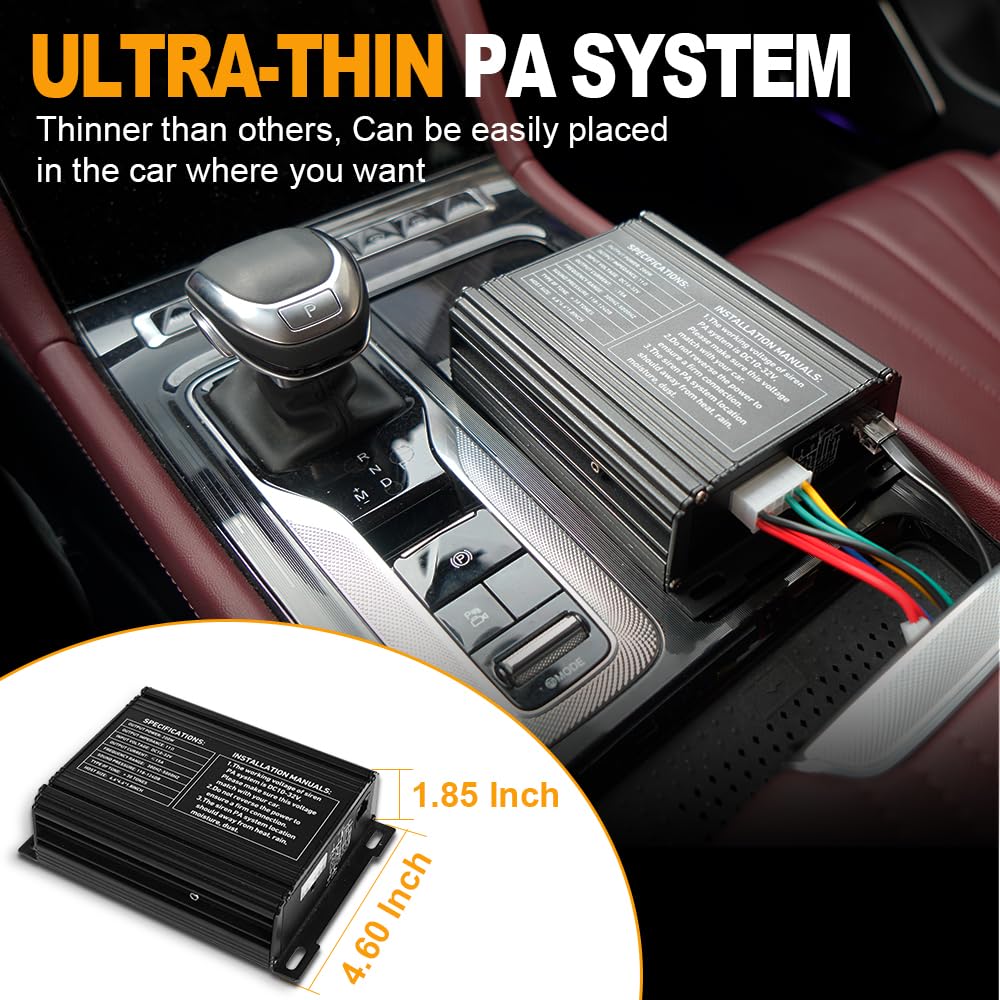 250W Multi-Tones Slim PA Siren Speaker with Handheld Controller & Mic X401