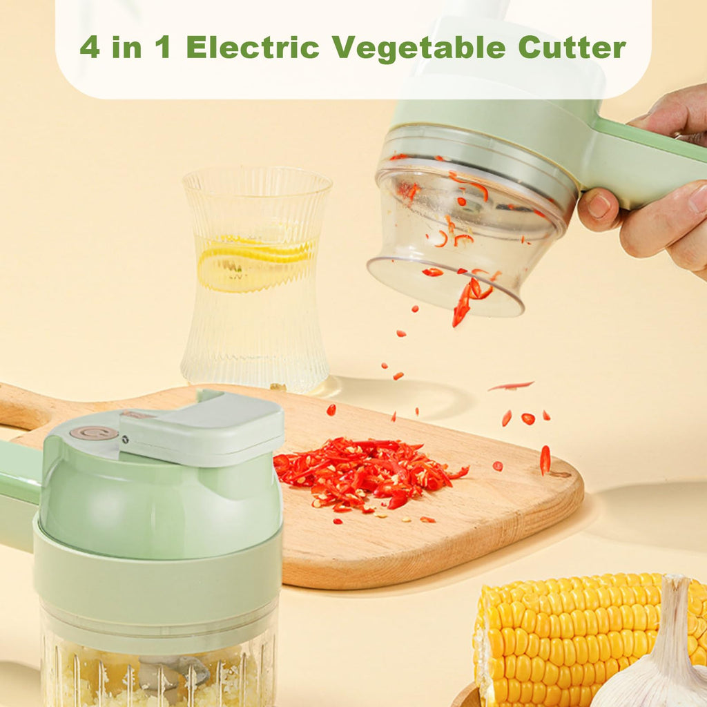 4 in 1 Portable Electric Vegetable Cutter Set E64748